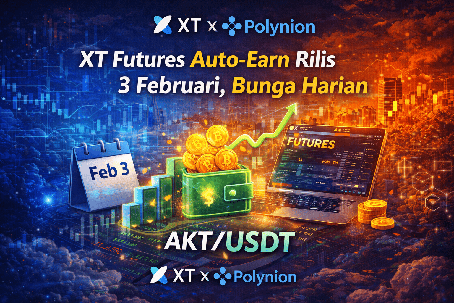 XT Futures Auto-Earn Rilis 3 Februari, Bunga Harian