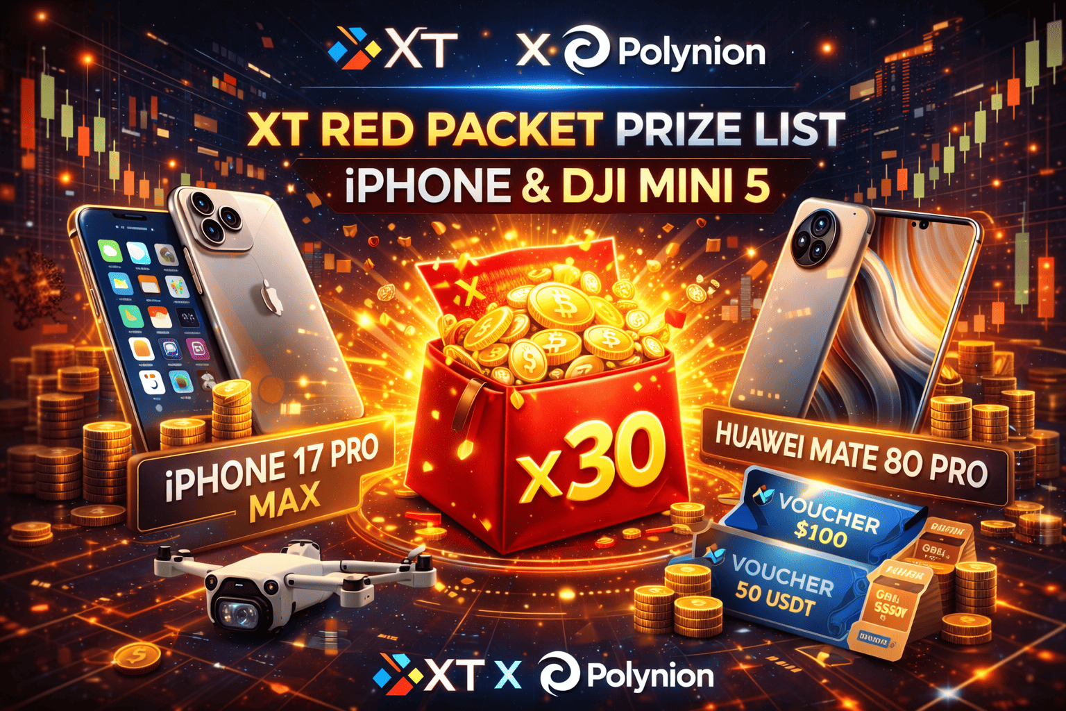 XT Red Packet Prize List: iPhone & DJI Mini 5