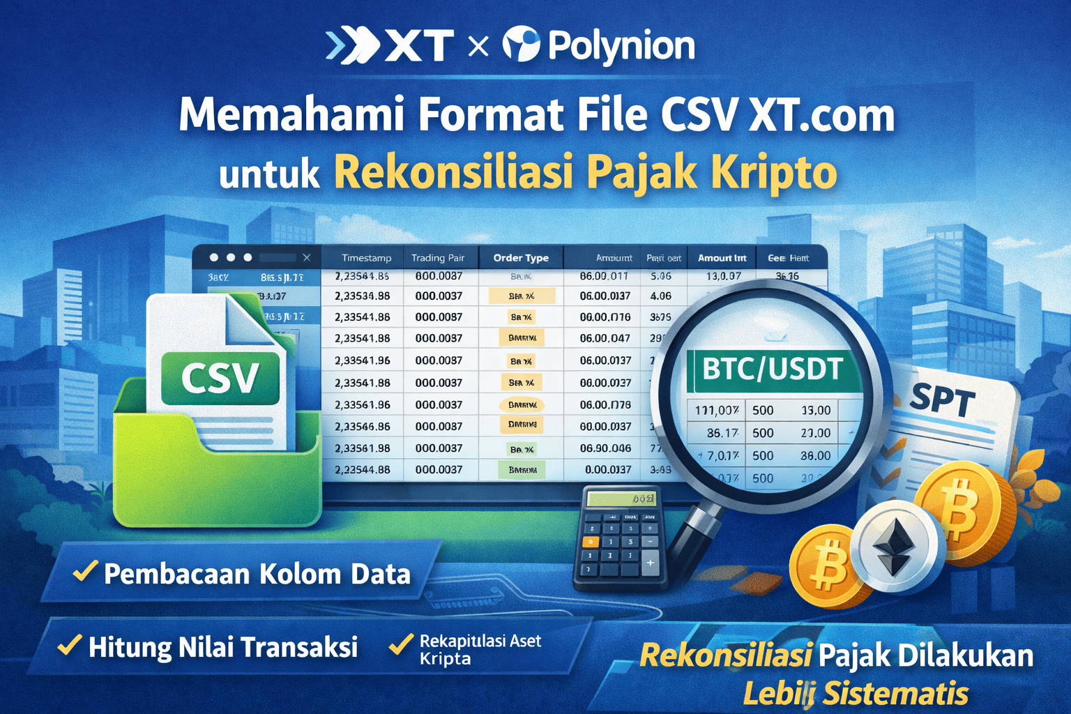 Format File CSV XT.com untuk Rekonsiliasi Pajak