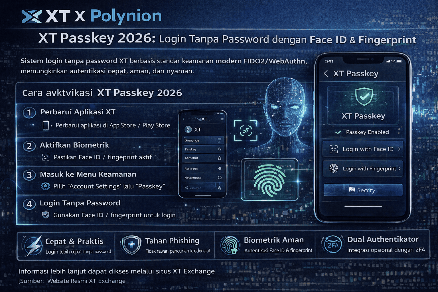 XT Passkey 2026: Login Tanpa Password & Face ID